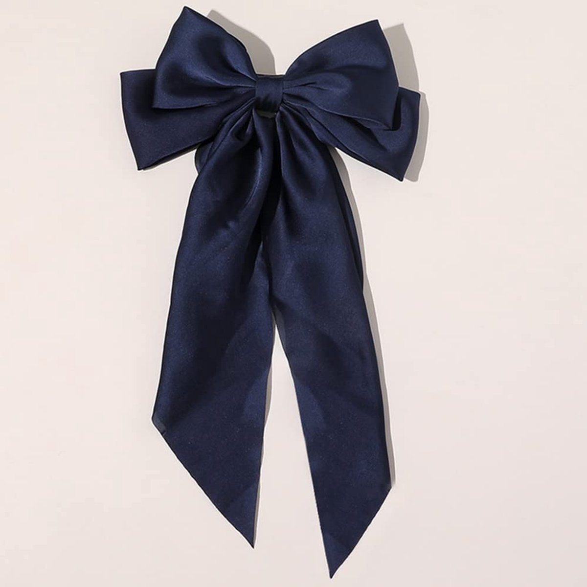 haarclip, 40 cm lang, elegant, stof, haarstrik, clip, haarspeld, haaraccessoires, voor vrouwen en meisjes, dik haar, dun haar, marineblauw