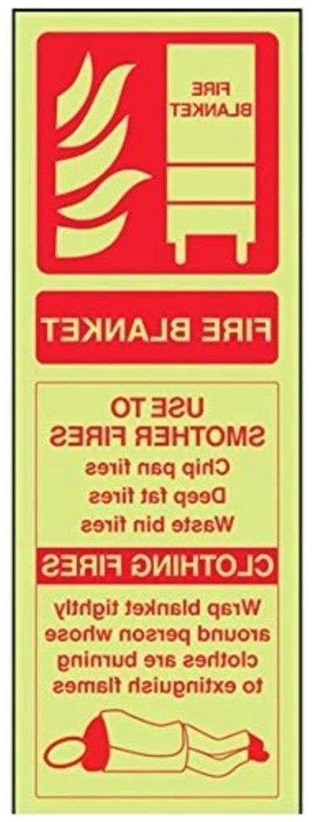Brandblusser Signaal - Branddeken ID - Veiligheid Markeren - Glow In The Dark - 100 x 280 mm - Rood
