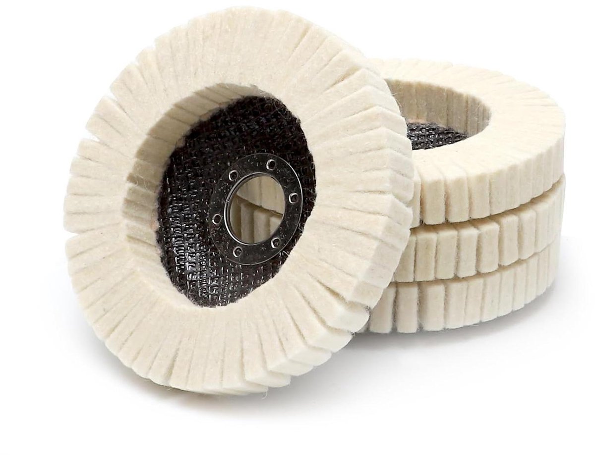 Polijstschijven Wolvilt - Vilt Polijstopzetstuk - Lak Glanzen - Hoogwaardig Wolvilt - 125 mm - Beige