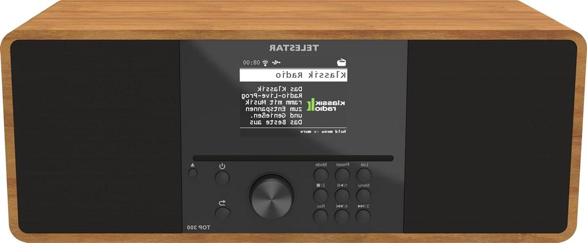 Internetradio met CD-speler - Digitale radio Stereoradio - Muziek luisteren - Bluetooth zenden en ontvangen - 30 W totaalvermogen - Houtkleur