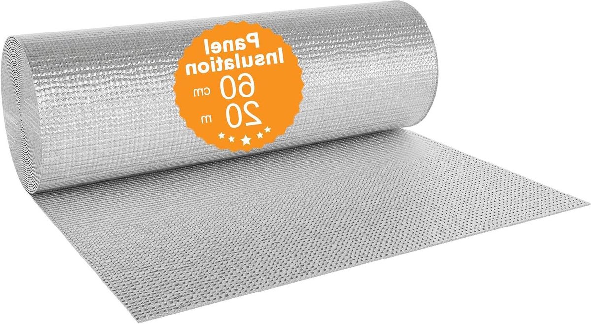 Radiatorisolatiefolie - Reflecterende folie Isolatiefolie - Warmte Behoud - Dubbellaags Aluminium - 0.6 x 20 cm - Zilver