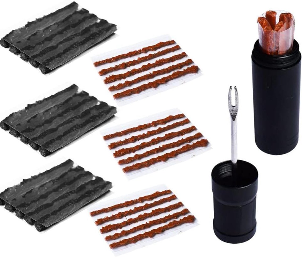 Fiets Band Reparatiekit - Tubeless Plug Set - Snel Banden Plakken - 3 Dikte Strips - 35 Stuks - null