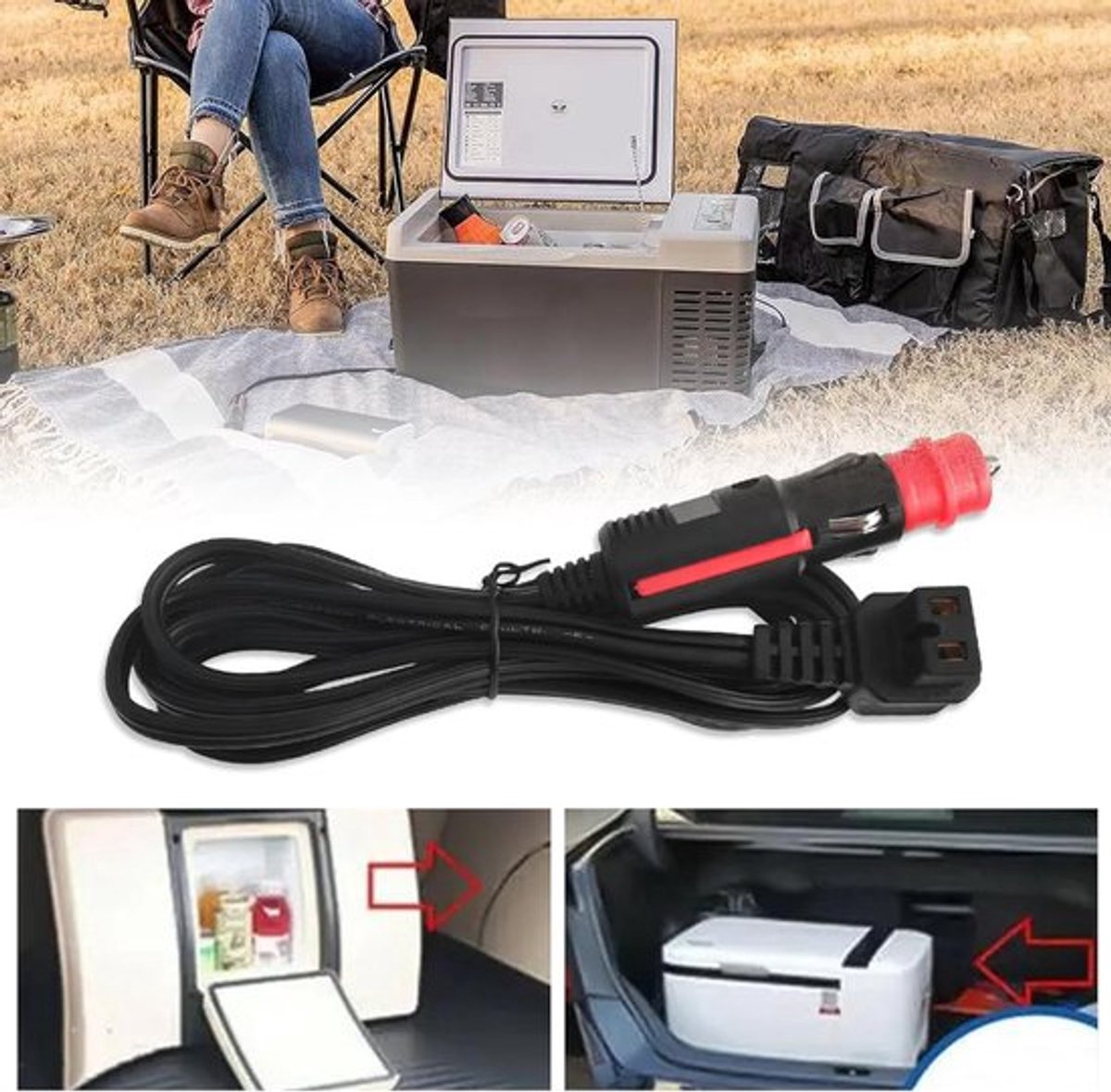 12V Auto Koelbox Verlengkabel - 3.5m Voedingskabel - 12V-24V Kabel voor Koeler - 120W Vervangingskabel voor Dometic – foto 4
