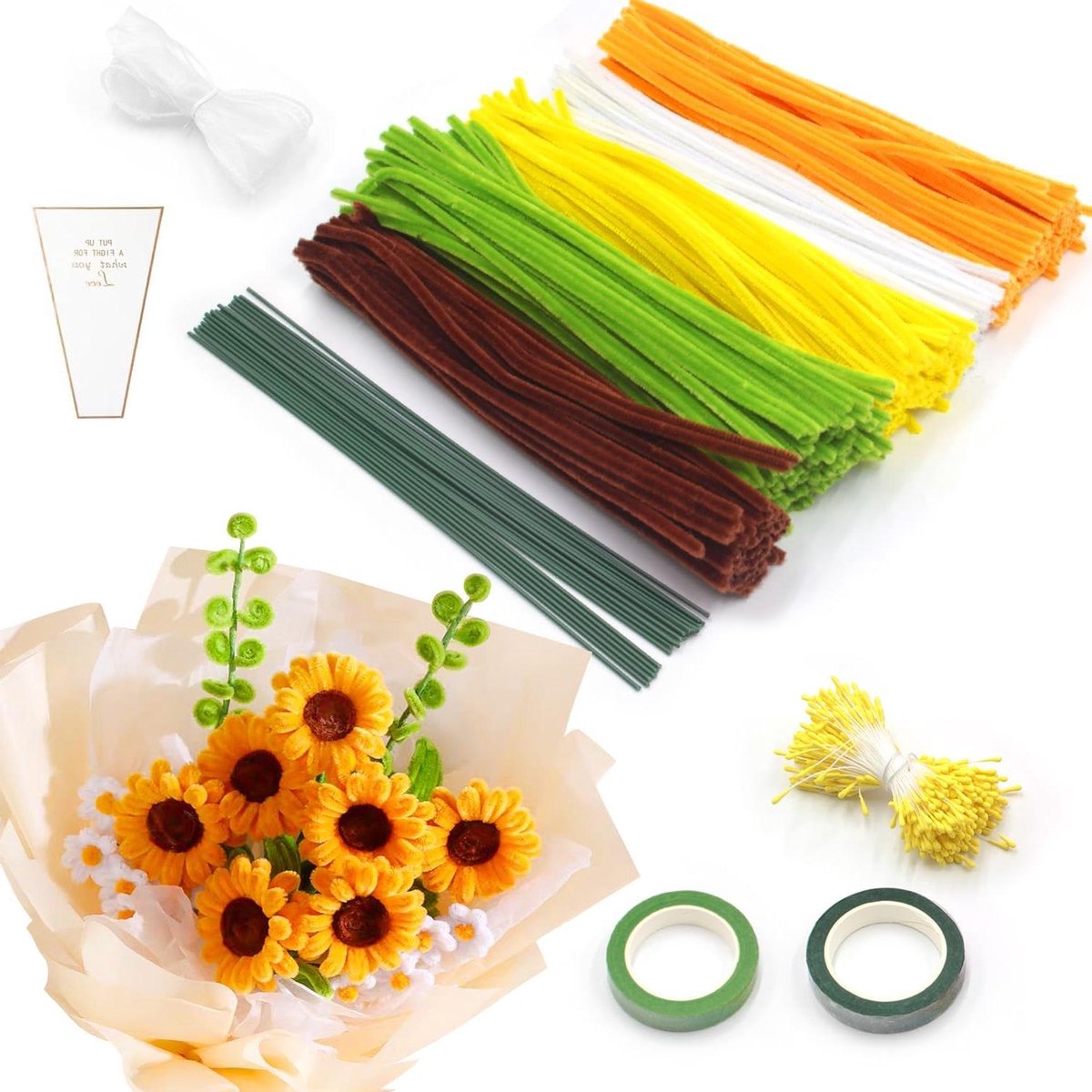 Pijpenragers Knutselen - Bloemen Maken - Handgemaakte Geschenken - Flexibel Staaldraad - 400 stuks - Multicolor