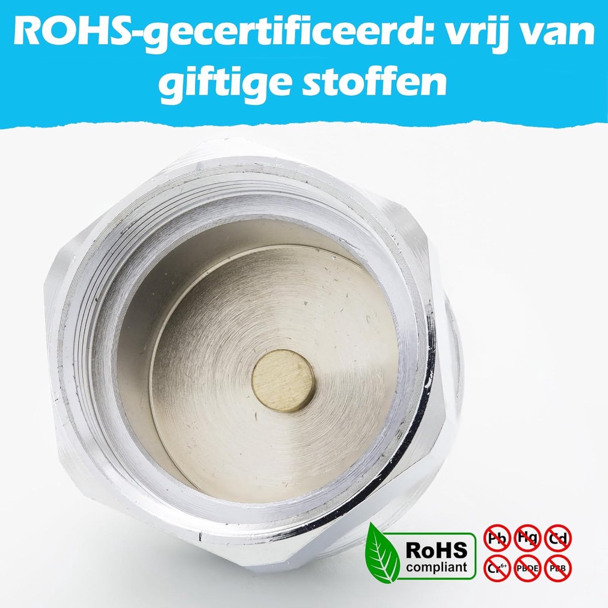 Metalen radiator adapter - Thermostaat koppeling - Verwarming aanpassen - M28 naar M30 - 3 stangen - Chroom
