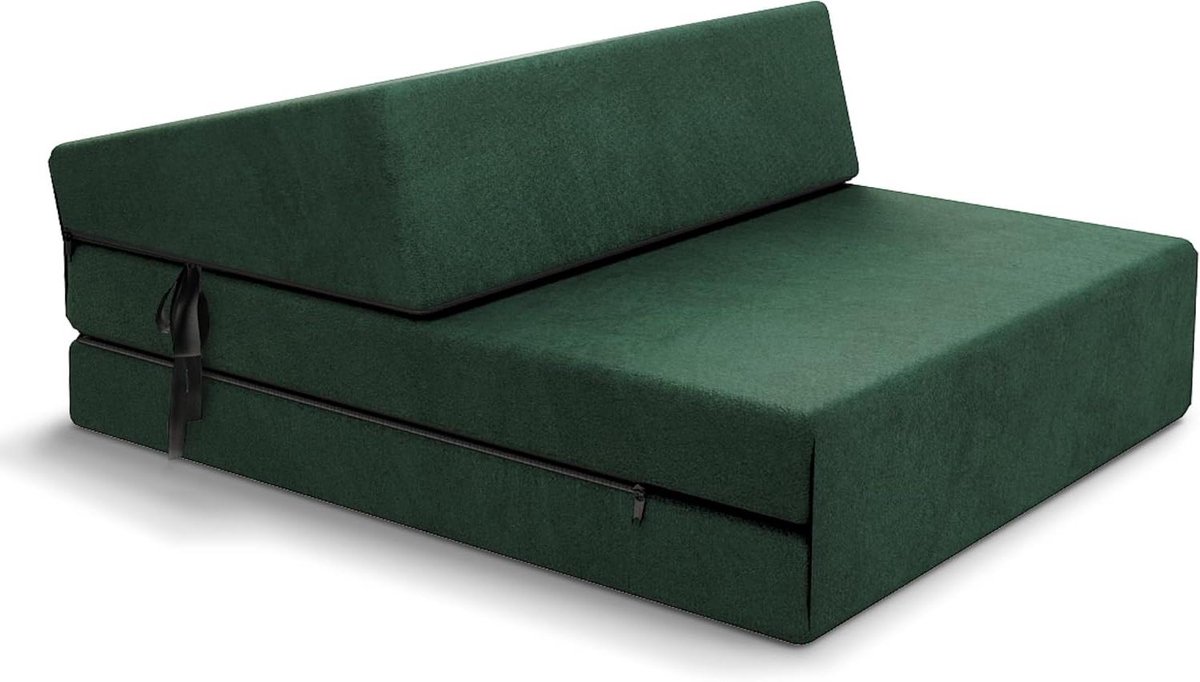 Vouwmatras - Gastenmatras - Comfortabel Slapen - Wasbare Overtrek - 70 x 200 cm - Donkergroen