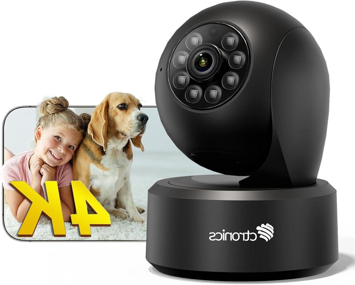 4K Beveiligingscamera - Binnencamera Tracking - Huis Bewaken - AI Persoon Herkenning - 256 GB Opslag - Wit