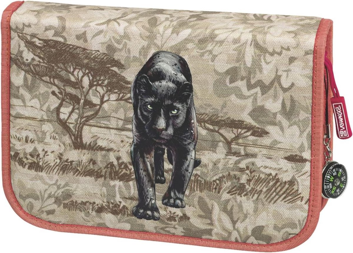 Schooletui Safari - Etui met inhoud - Schoolspullen organiseren - Inclusief pennen en gum - 195 cm - Multicolor
