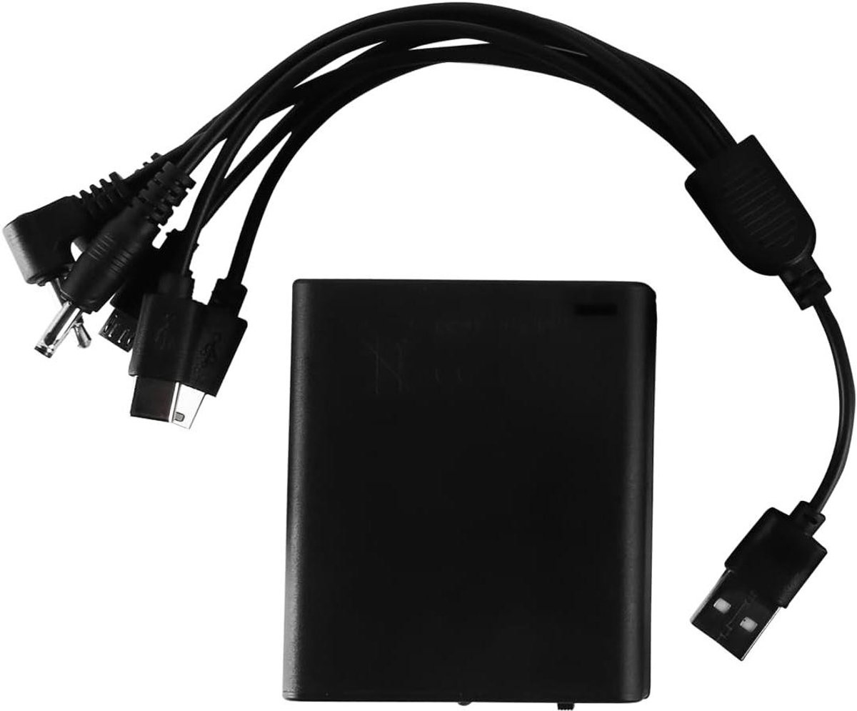 Batterijdoos Omvormer - Batterij Adapter - DC Apparatuur Voeden - 6 Connectoren - 6V Max - Zwart