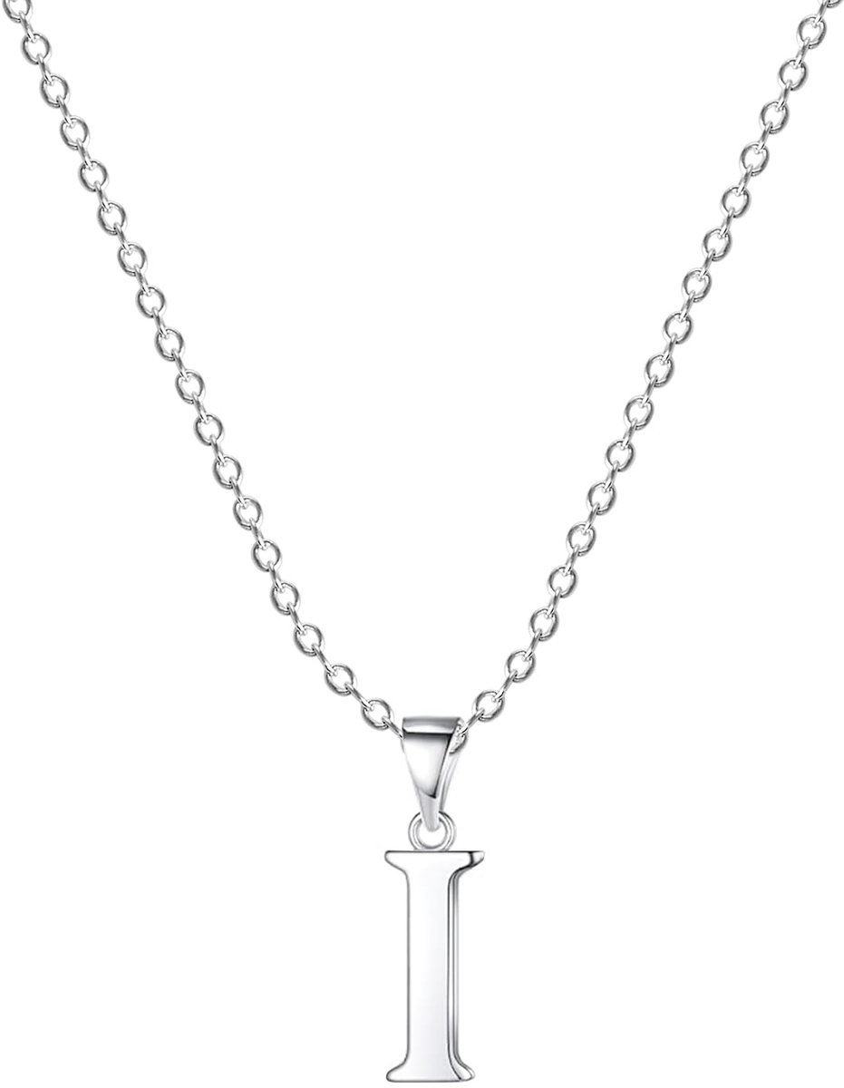 Collier met letters A-Z in 925 zilver voor dames, fijn en elegant zilveren hangertje, ideaal voor dagelijks gebruik.
