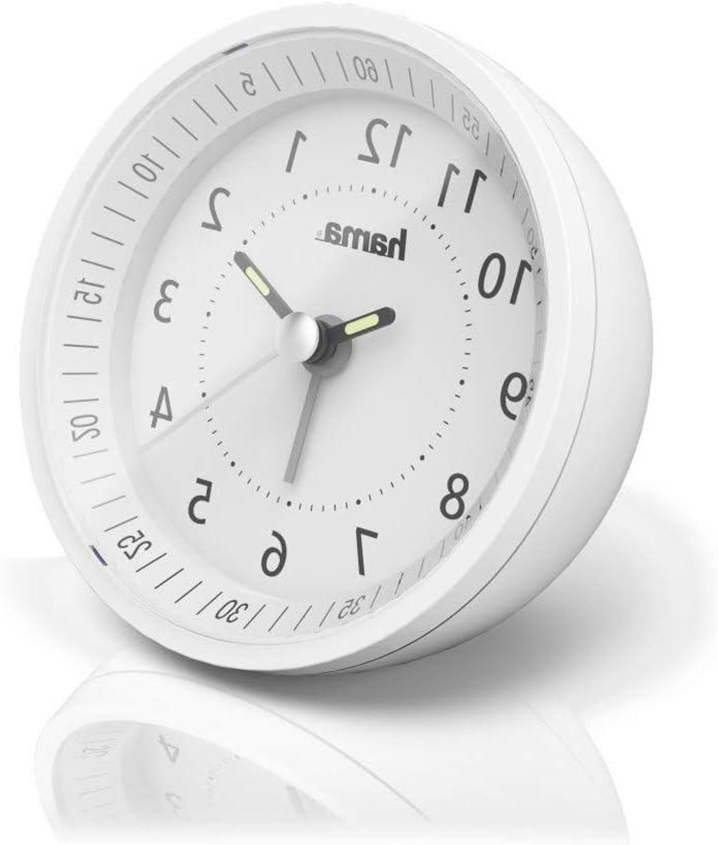 Wekker Analoog - Radio Klok - Wakker Worden - Automatische Tijdinstelling - 9 cm - Wit