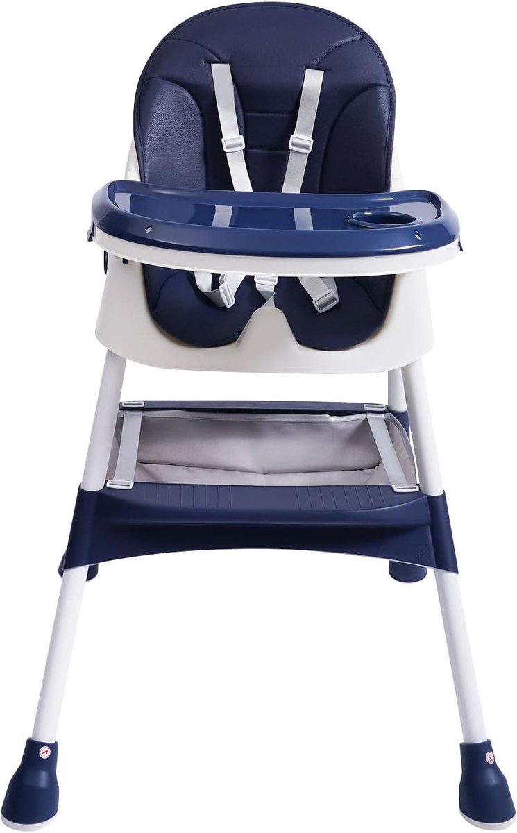 Kinderstoel Baby - Baby eetstoel - Veilig Eten - Dubbel Dienblad - 78 x 60 x 94 cm - Blauw
