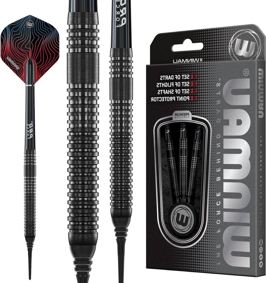Tungsten Softtip Darts - Professionele Darts Set - Precisie Darten - PVD Gun Metal Coating - 19 Gram - Zwart