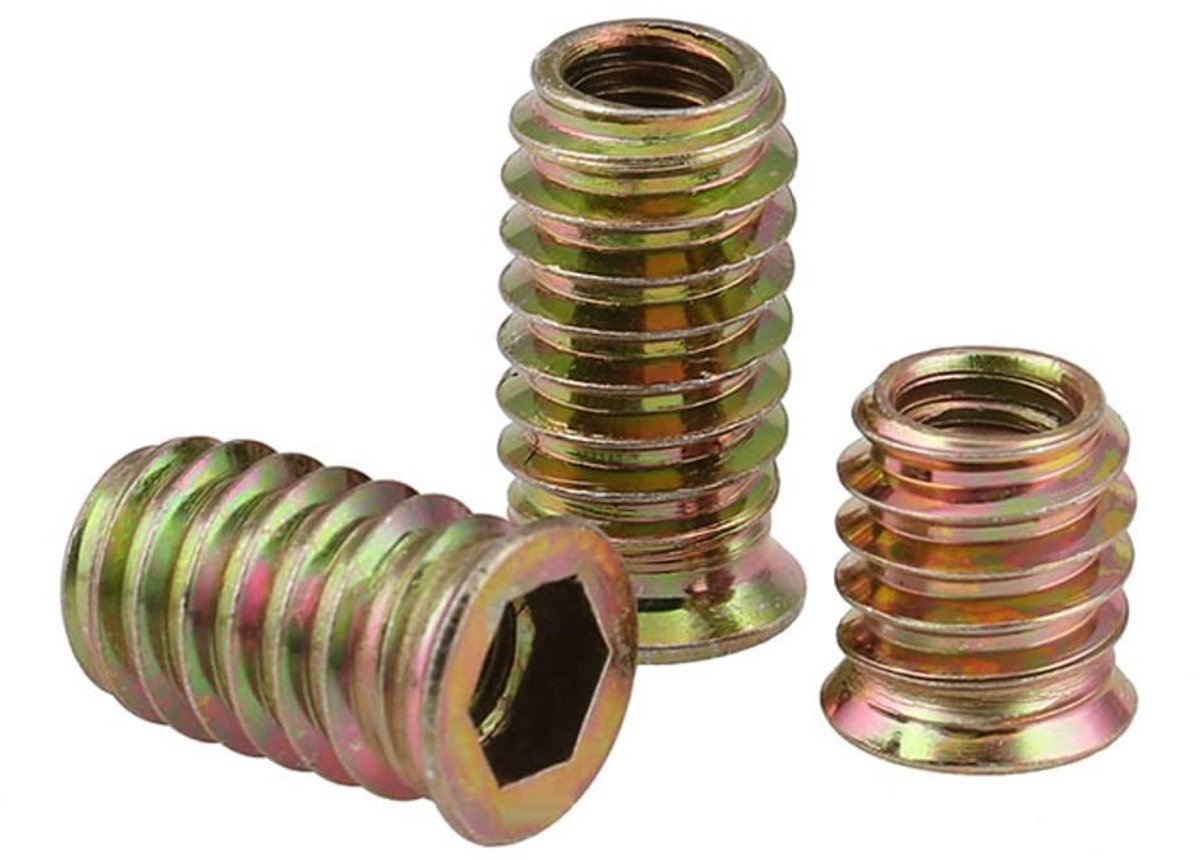 Draadmoer voor Meubels, Hexagon Moeren M10x30mm, Set van 10 Stuks voor Versterking en Bevestiging