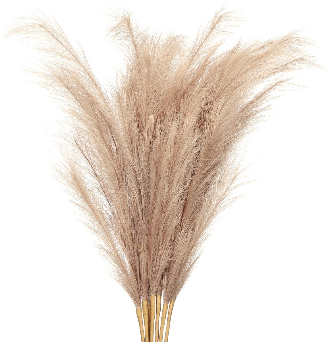 37 inch lange pampasdecoratie, 7 stuks grote kunstmatige pampas, bulk, lang, pluizig kunstgras, gedroogd voor thuis, boho, decoratie, vaas, bruiloft, muur, grond, bruin