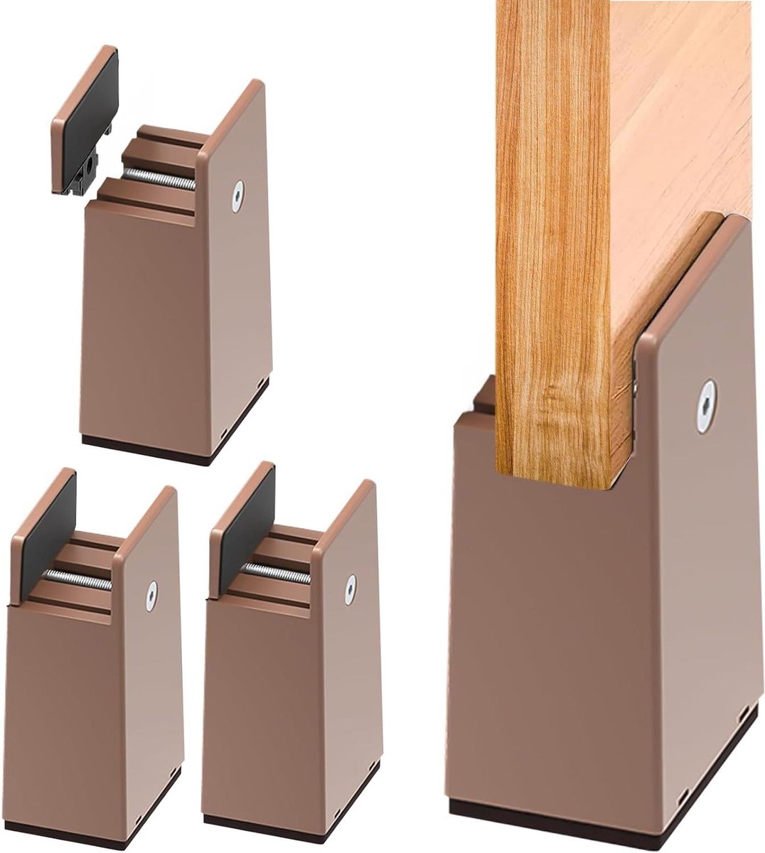 Meubelverhogers - Stoelverhogers Bedverhogers - Meubels Verhogen - Draagvermogen 500 kg - 10 cm - Zwart