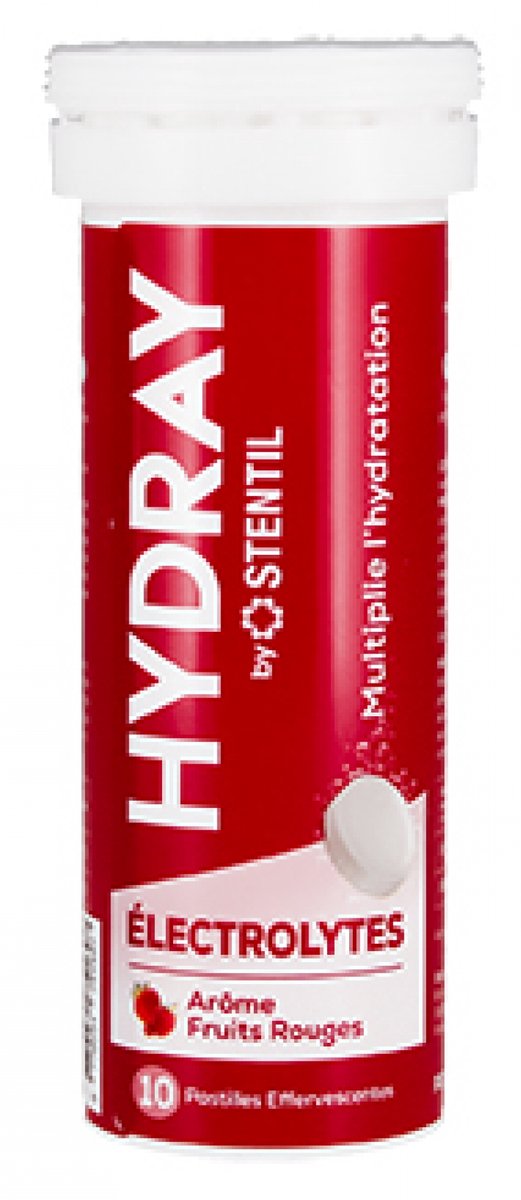Stentil HYDRAY Elektrolyten Hydratatieoplossing 10 Bruistabletten (Aroma : Rood fruit)