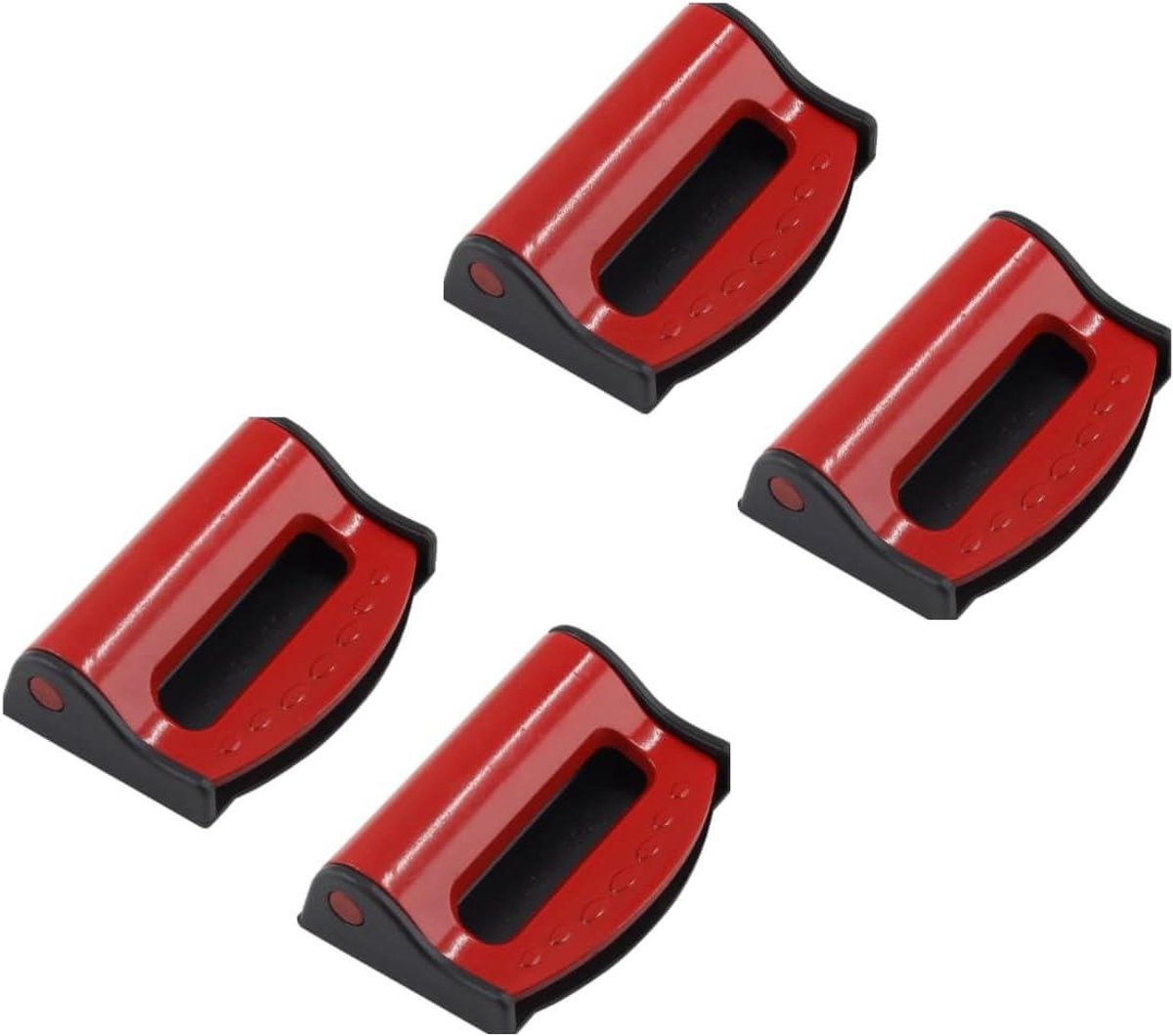 Autogordel Clips - Gordelgesp Adjuster - Veiliger Reizen - Universele Pasvorm - 4 Stuks - Rood