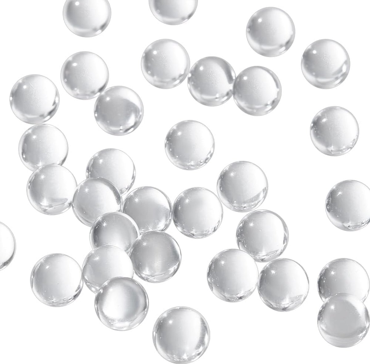 Kralen zonder gat, 10 mm transparante bolletjes, ongeboorde ronde kralen, kristallen kralen, glazen bolkralen voor doe-het-zelf sieraden maken, woondecoraties