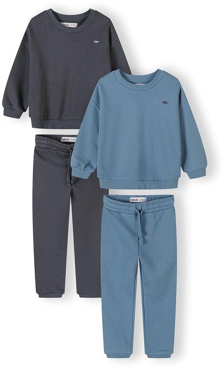 Minoti trainingspak jongens 2-pack met dino-motief - blauw