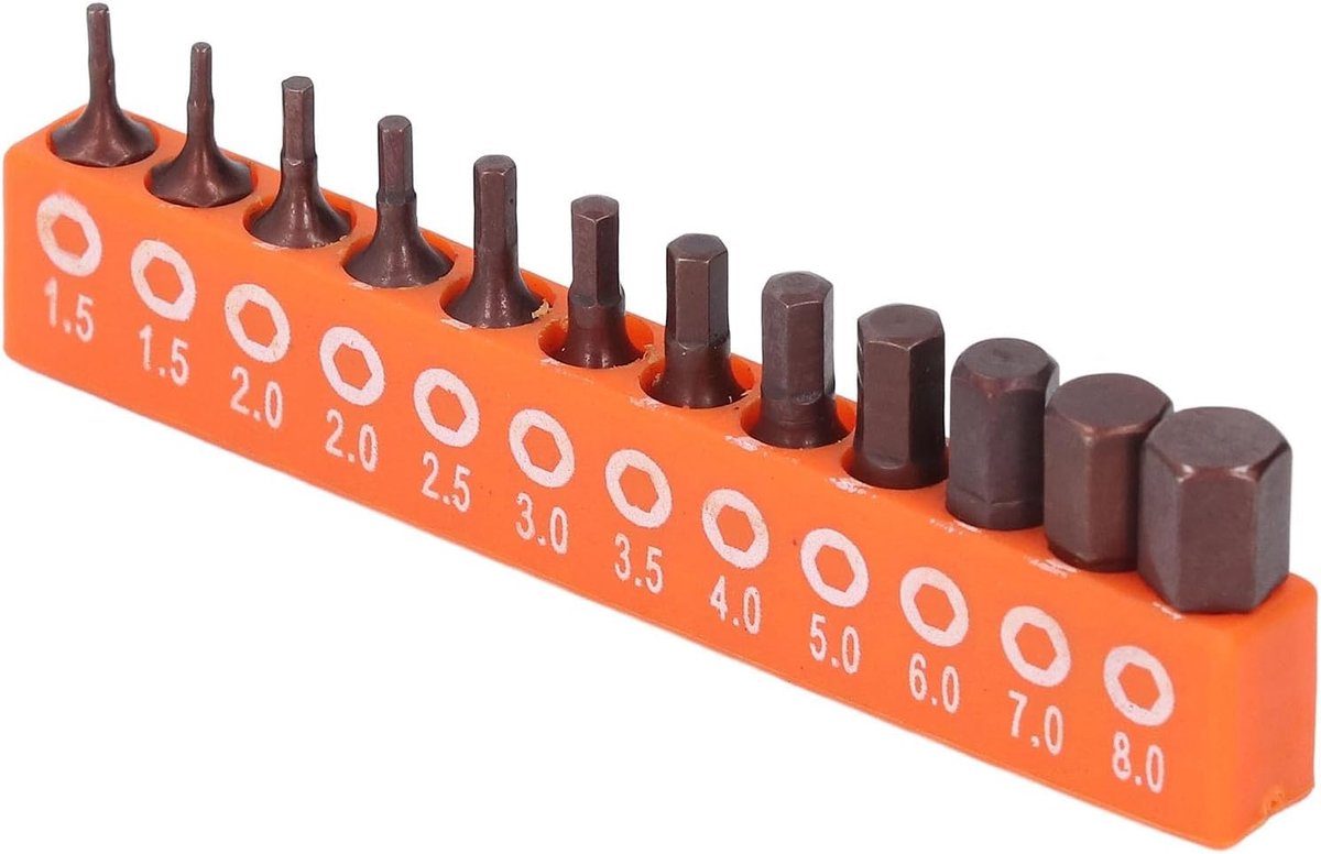 Set van 12 Hex Bitjes met Opberghouder, S2 Legering, 25mm Boorbits voor Elektrische Schroevendraaier, Professioneel Gereedschap voor Klussen