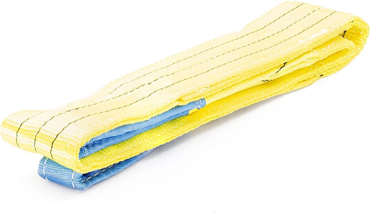 Hefband Polyester - Hijstouw Draagband - Lasten Optillen - 7-voudige Veiligheid - 6 meter - Geel