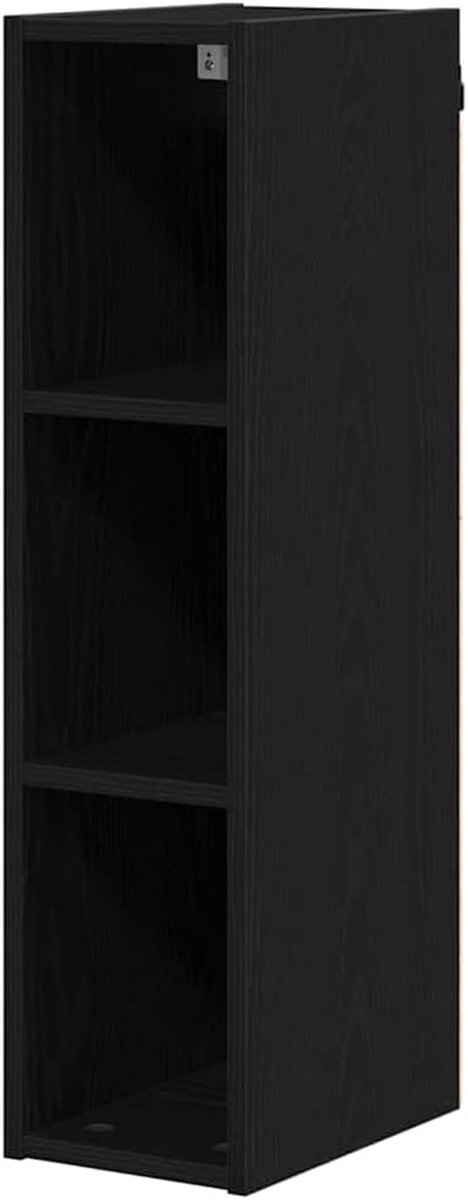 Wandkast Zwart Eiken Hout 20x30x80 cm Ruimtebesparende Keukenkast