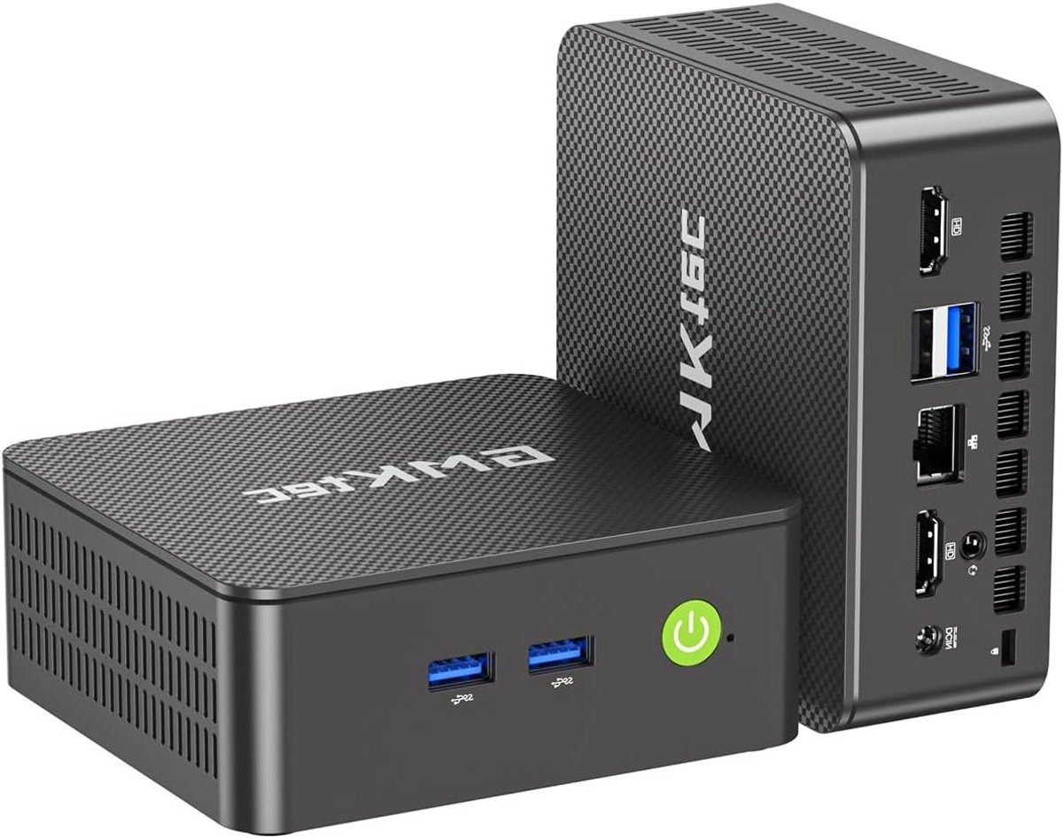 Mini PC - Desktop Computer - Kantoorwerk en Entertainment - Intel N95 Processor - 16GB RAM 512GB SSD - Zwart