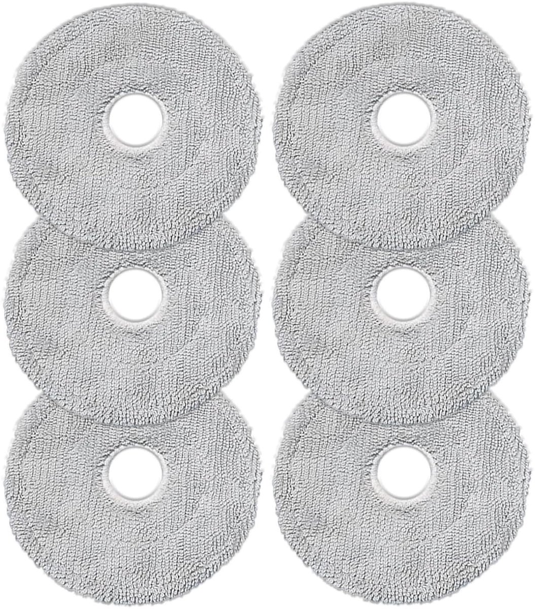 6 vervangbare mopdoeken, geschikt voor geschikt voor Dreame L10s, L20 Ultra, L10s Pro Ultra Heat, L10 Ultra, L10s Pro, L10 Prime, geschikt voor Xiaomi X10, S10, X40 Ultra robotstofzuigers, geschikt voor geschikt voor Dreametech X30 Ultra