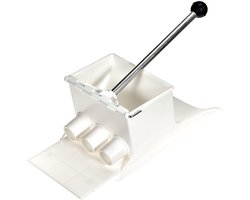 Krokettenmaker - Kroketten machine - Grote hoeveelheden maken - Drie uitlaatgaten - 24 mm diameter - Zilver