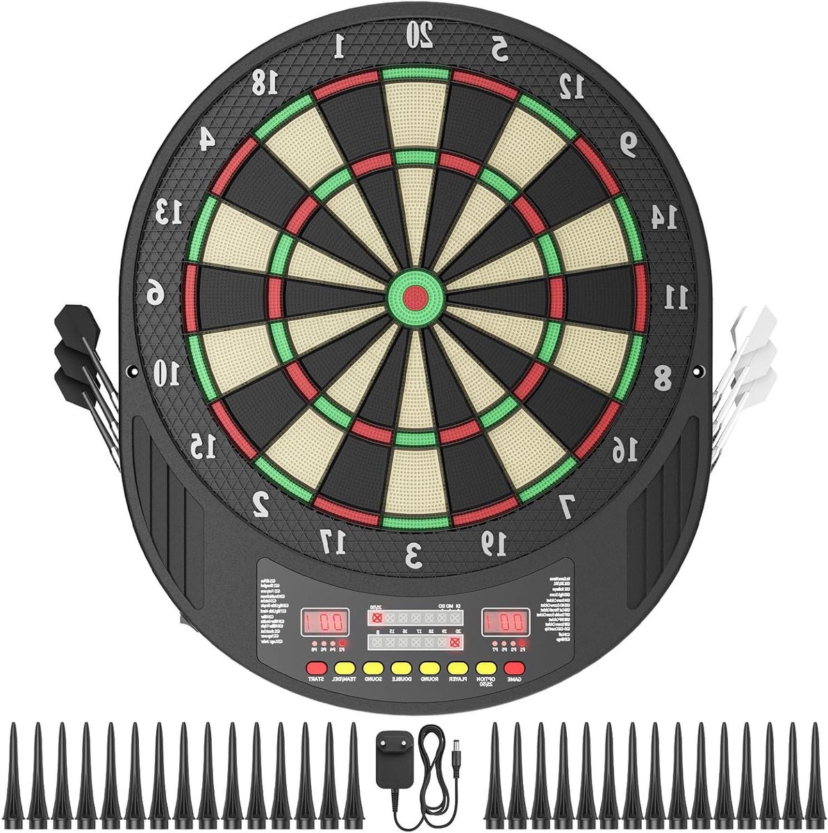 Elektrisch Dartbord - Elektronisch Dartspel - Entertainment Thuis - 28 Spellen 271 Varianten - 54 x 44 x 54 cm