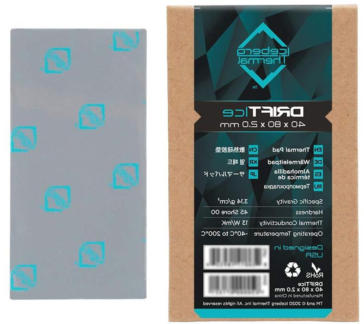 Thermisch Pad - Koelpasta Pad - Componenten Koelen - Hoge Geleidbaarheid - 80x40x2mm - Zwart