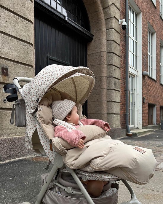 Footmuff Baby Stroller Winter Universal - Warm Lined Thermo Sleeping Bag Baby, Windproof and Waterproof, Suitable for Strollers and Buggy - Pure Khaki van Merkloos — afbeelding 2