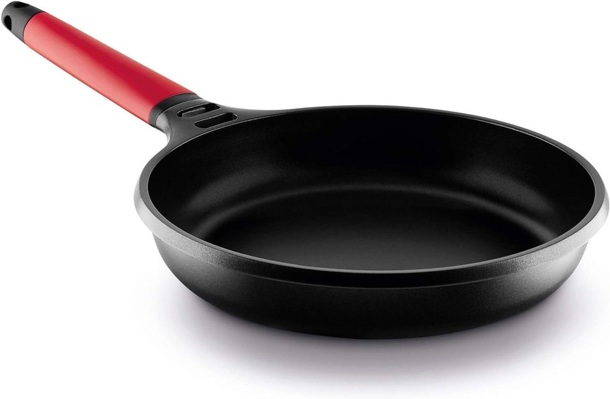 Inductie Koekenpan - Koekenpan - Gelijkmatig Koken - Afneembare Handgreep - 18 cm - Rood