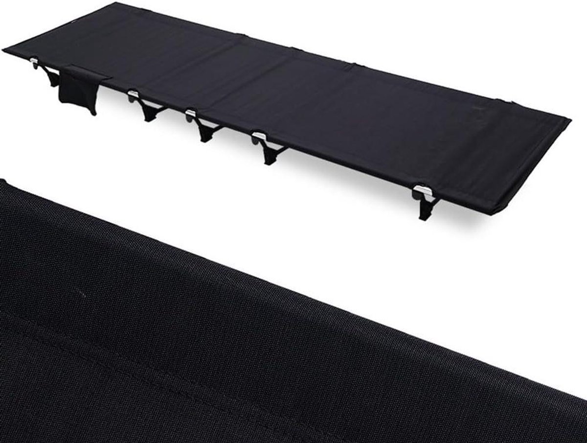 Campingbed Klapbed - Outdoor Bed - Kamperen en Reizen - Lichtgewicht en Draagbaar - 187 x 60 cm - Zwart