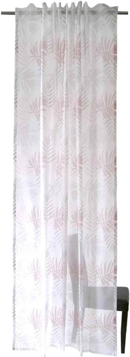 transparenter Vorhang mit floralem Motiv rose-grau (1Stück) 245 x 140 cm (HxB)