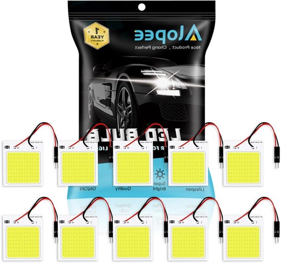 LED Interieurverlichting - Panel Lampen - Auto Verfraaien - Extra Weerstand - 10 Stuks - Wit