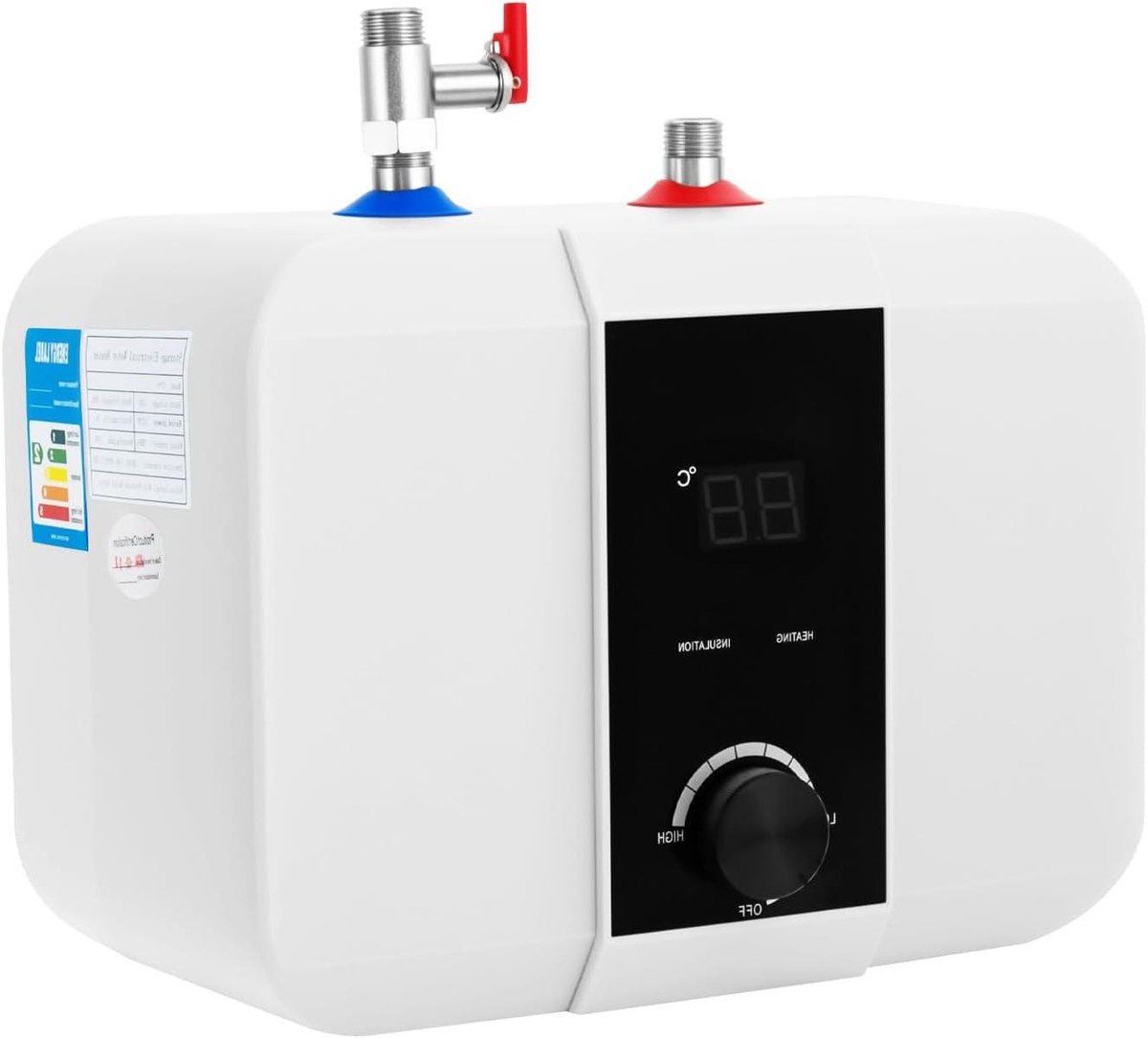 Elektrische Boiler - Mini Boiler Warmwater - Direct Warm Water - Compact Onderbouw Model - 6 Liter - Wit