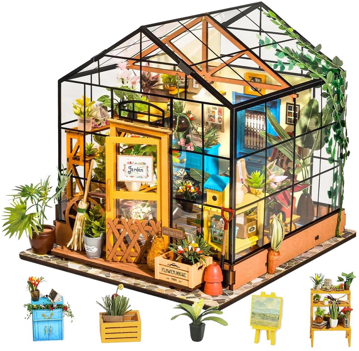 DIY Miniatuur Poppenhuis Kit 1:24 Schaal Houten Kas Mini Huis Meubels Voor Vrouwen Meisjes Jongens Cadeau Verjaardag Kerstmis Valentijn