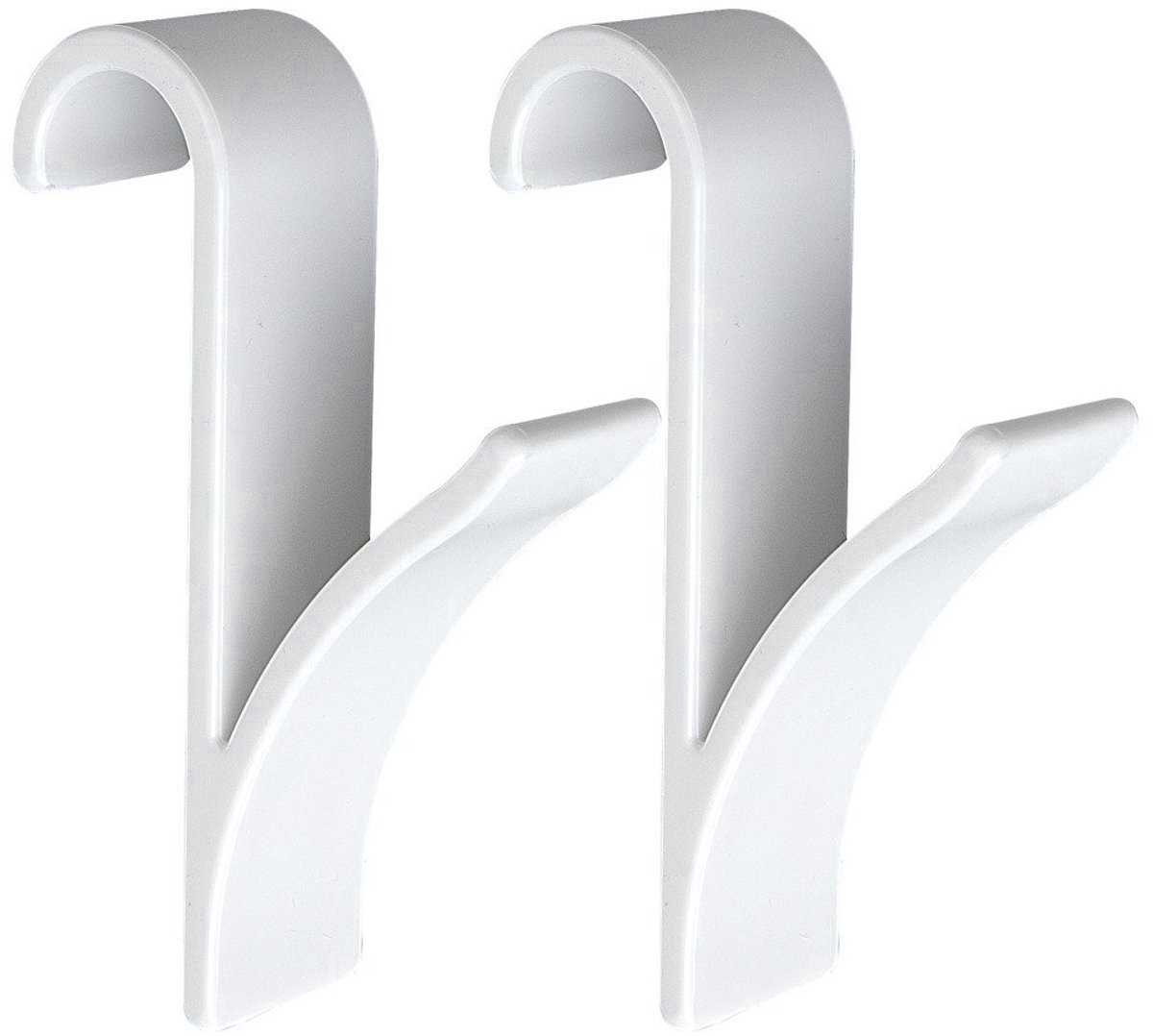 6x Handdoekhaak - Deurhaken - Radiatorhaken - Haakjes - Haken - Ophanghaken - Towel hooks - 10 cm - Kunststof - Wit - Jonyx