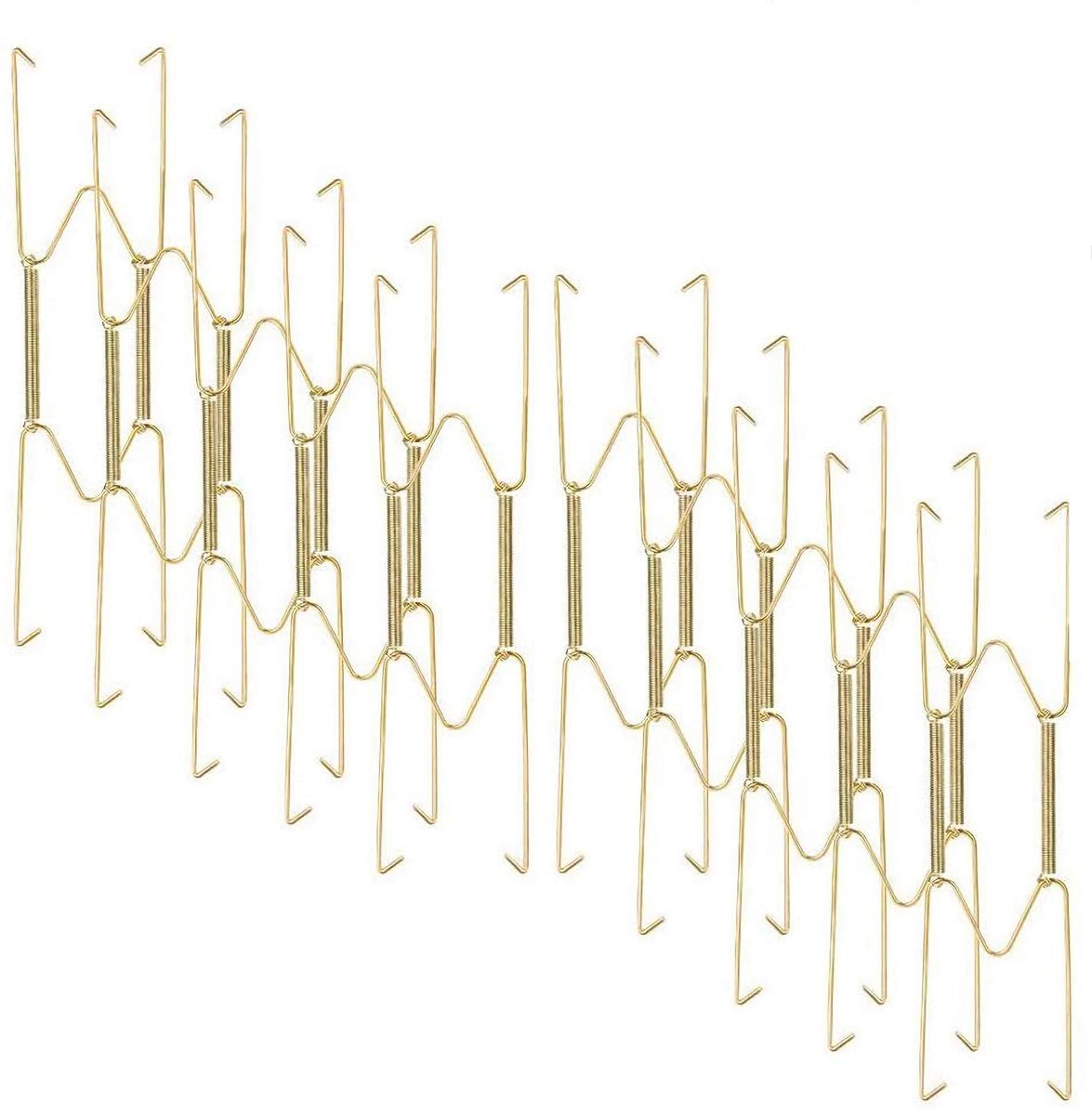 10 stuks bordenhangers, decoratieve bordenhouders, metaal, elastische wandplaathouders met 10 stuks wandhaken