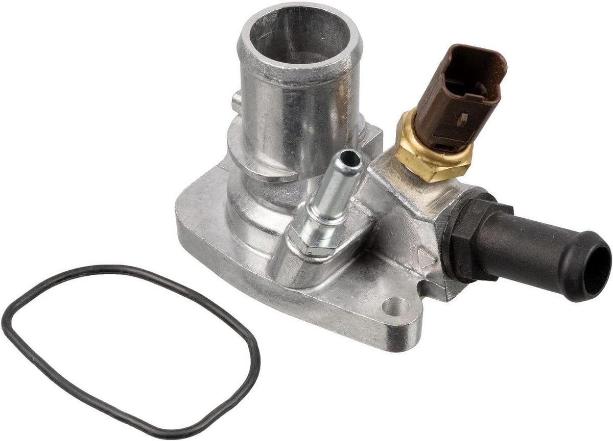 Thermostaat met behuizing - Koelmiddelthermostaat Temperatuurregelaar - Motorkoeling optimaliseren - Inclusief afdichting en temperatuurschakelaar - 30 mm buitendiameter - null