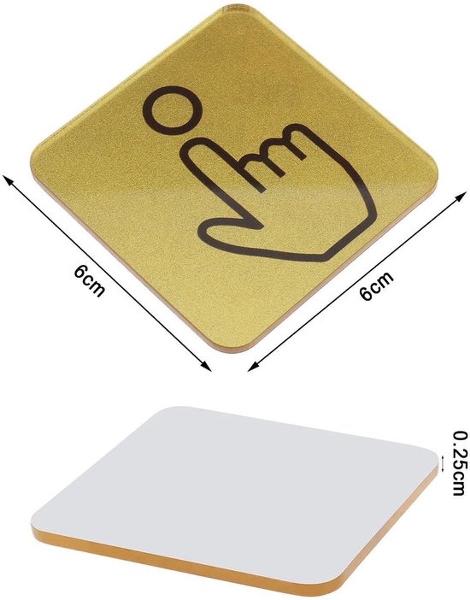 Dailygoody - Acryl Deurbel Sticker - Zelfklevend - Goudkleurig