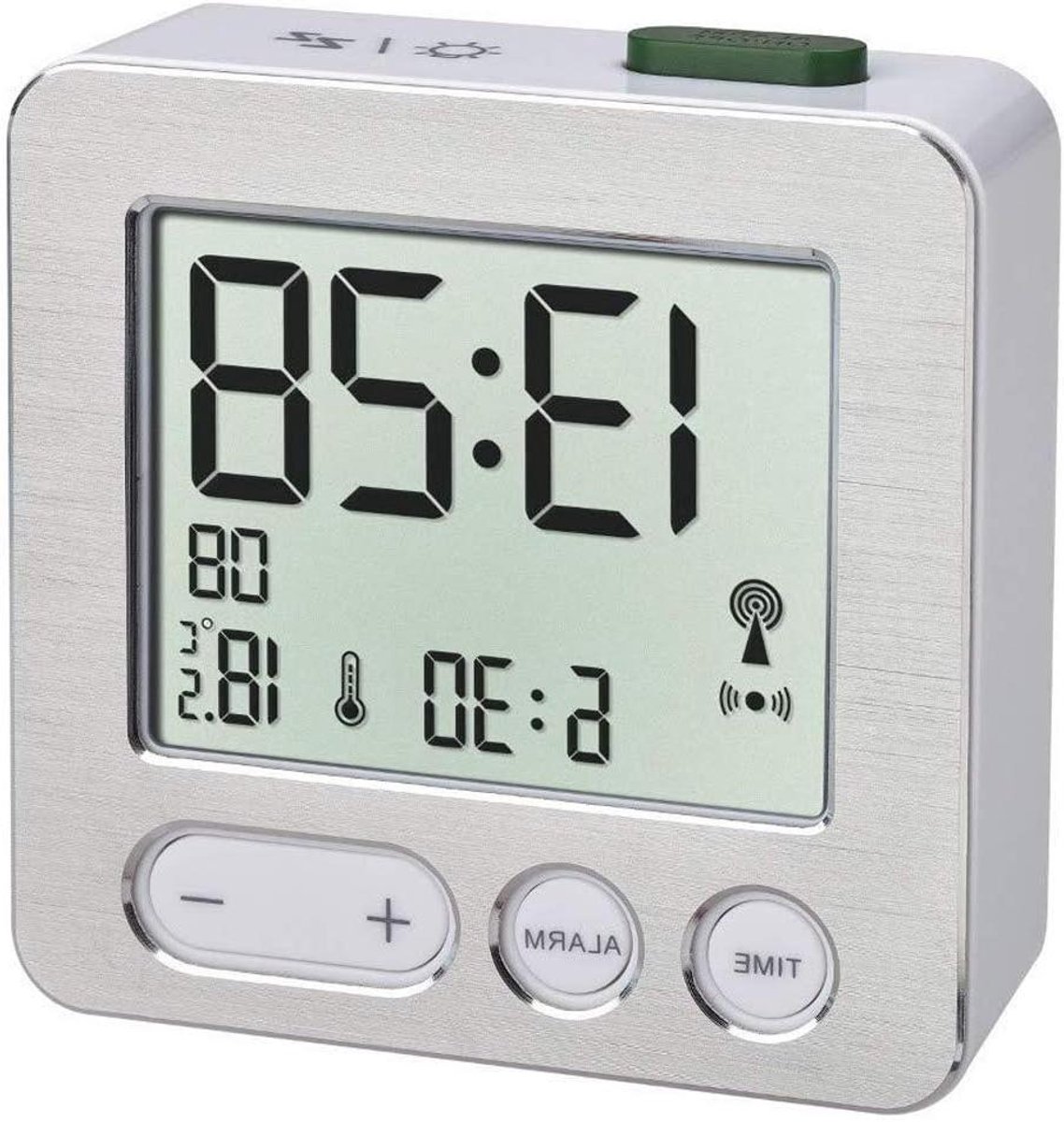 Digitale Wekker Radio - Wekkerradio Klok - Wakker Worden - Radio Gestuurde Klok - 66 x 68 x 22 mm