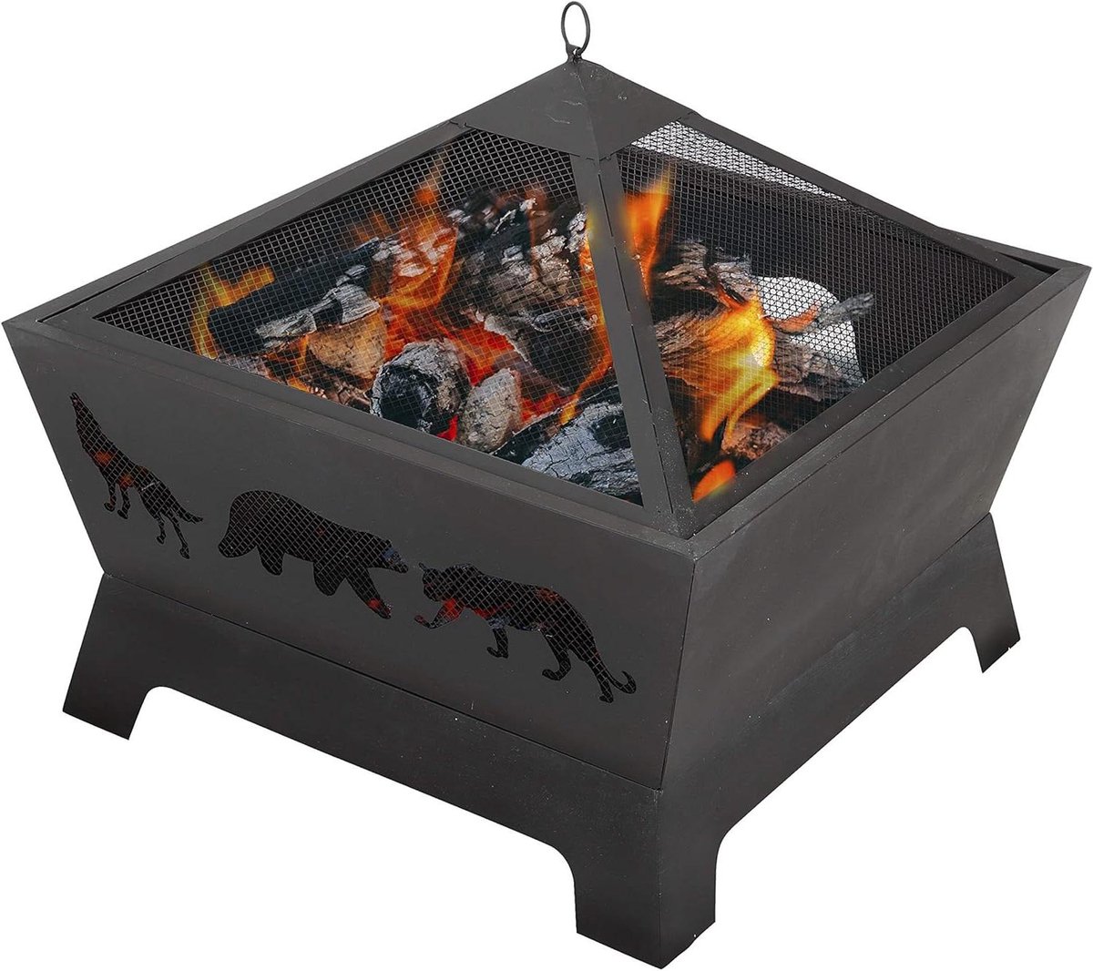 Buiten Vuurkorf - Terras Haard - Gezellige Avonden - Extra Diepe Vuurdoos - 67 x 61 cm - Zwart