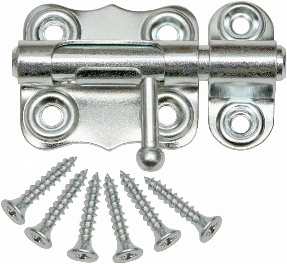 Boutengrendel Deurgrendel - Schuifgrendel Slot - Deuren Beveiligen - Universeel Toepasbaar - 40 mm - Zilver