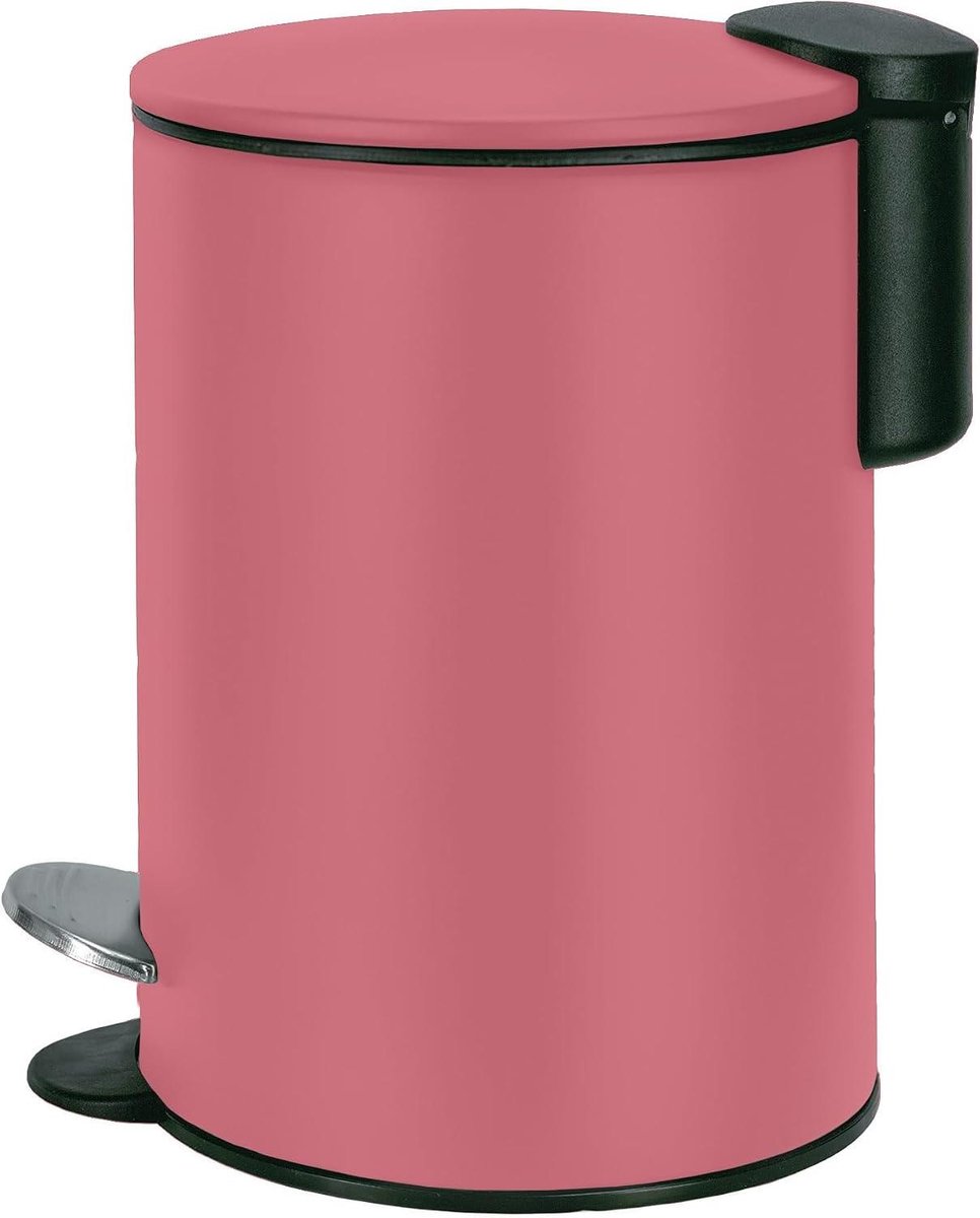 Pedaalemmer - Prullenbak Badkamer - Geruisloos Afval Scheiden - Soft Close Deksel - 3 liter - Rozenhout