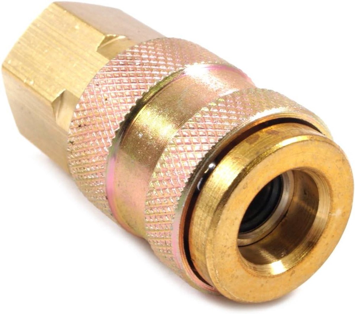 Luchtkoppeling Universeel - Persluchtkoppeling Vrouwelijk - Persluchtleiding Gebruik - Past op 3 Stijlen - 1/4-Inch NPT - Goud