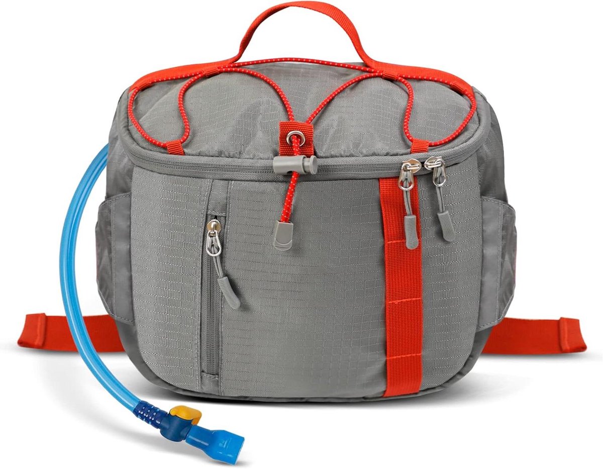 Heuptas Waterzak - Hydratatie Pack - Sporten Buiten - Magnetische Sluiting - 1.5 Liter - Grijs