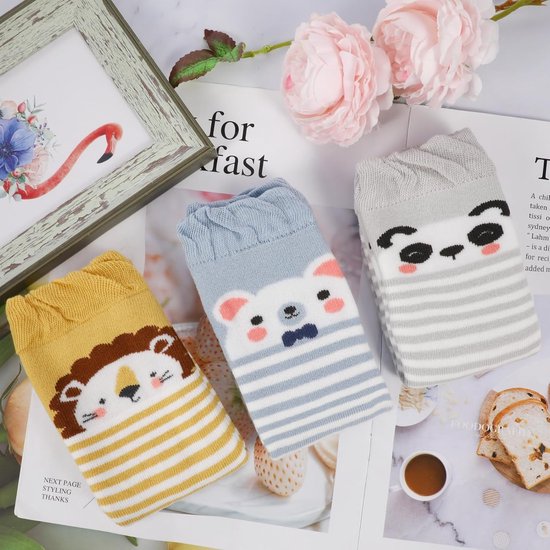 Baby beenwarmers - Kniebeschermers peuter - Warm houden - Schattig dierenpatroon - 30 cm lengte - Multicolor — afbeelding 4